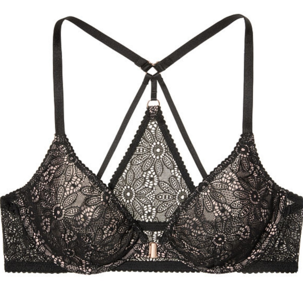 VS bra Plunge Floral cross back racerback
